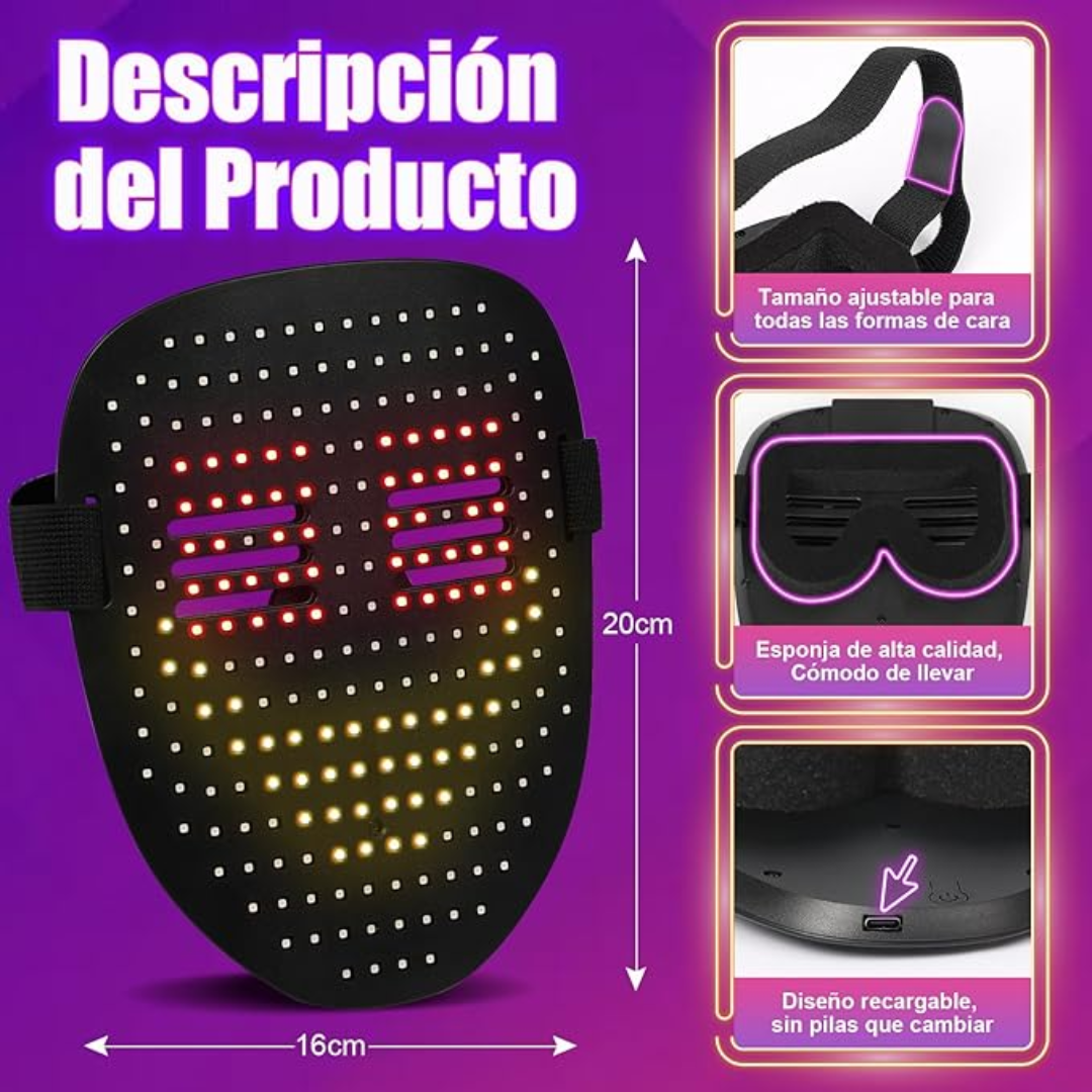 Máscara LED con Detección de Gestos