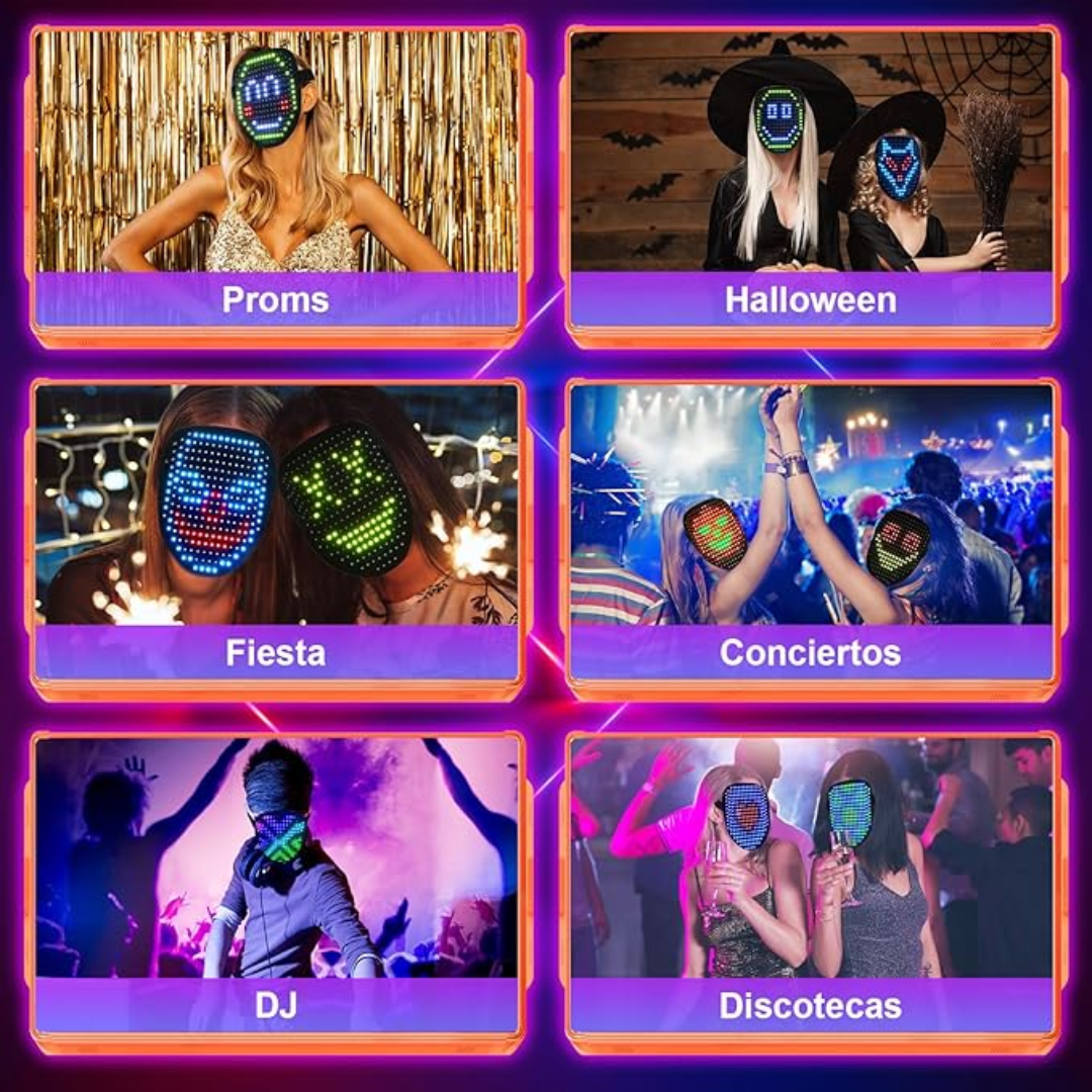 Máscara LED con Detección de Gestos